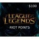 League of Legends 100 USD Prepaid RP Card US