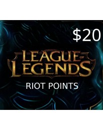 League of Legends 20 USD Prepaid RP Card US