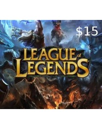League of Legends 15 USD Prepaid RP Card LAS/LAN Server