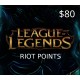 League of Legends 80 Prepaid RP Card US