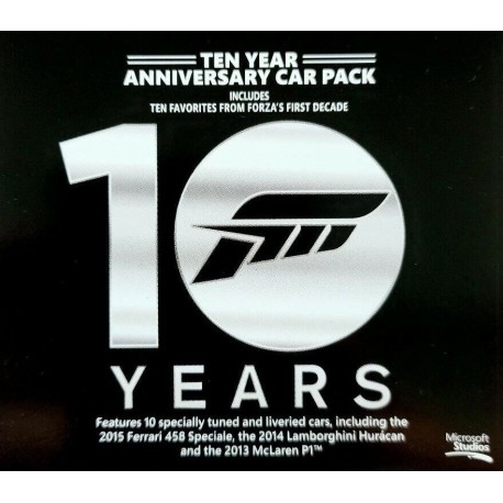 Forza Motorsport 6 - Ten Year Anniversary Car Pack DLC XBOX One CD Key