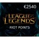 League of Legends 2540 RP Prepaid Card EU