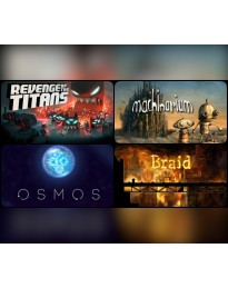 Braid + Machinarium + Osmos + Revenge of The Titans PC Steam CD Key